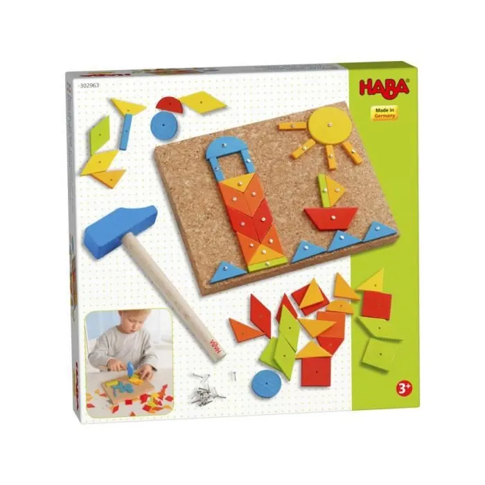 Jeu de Clous Couleurs en Folie - HABA - 55 Pièces en Bois - Pour Enfant 3 ans et +-3