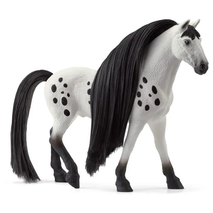 Figurine Étalon Knabstrup à coiffer - Coffret de Pièces avec Figurine Cheval et Accessoires pour Garçons et Filles - Cadeau pour-3