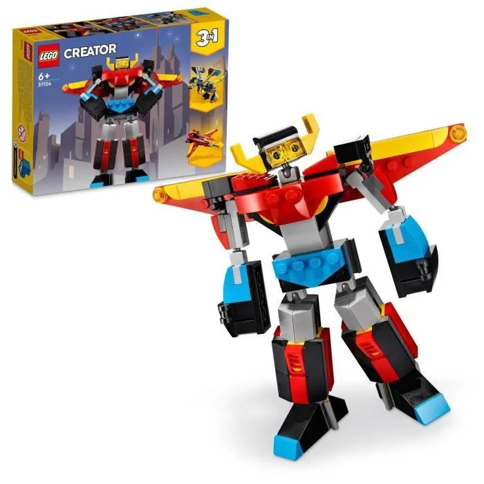 LEGO® Creator 31124 Le Super Robot, Jouet 3 en 1 Robot Dragon Avion-0