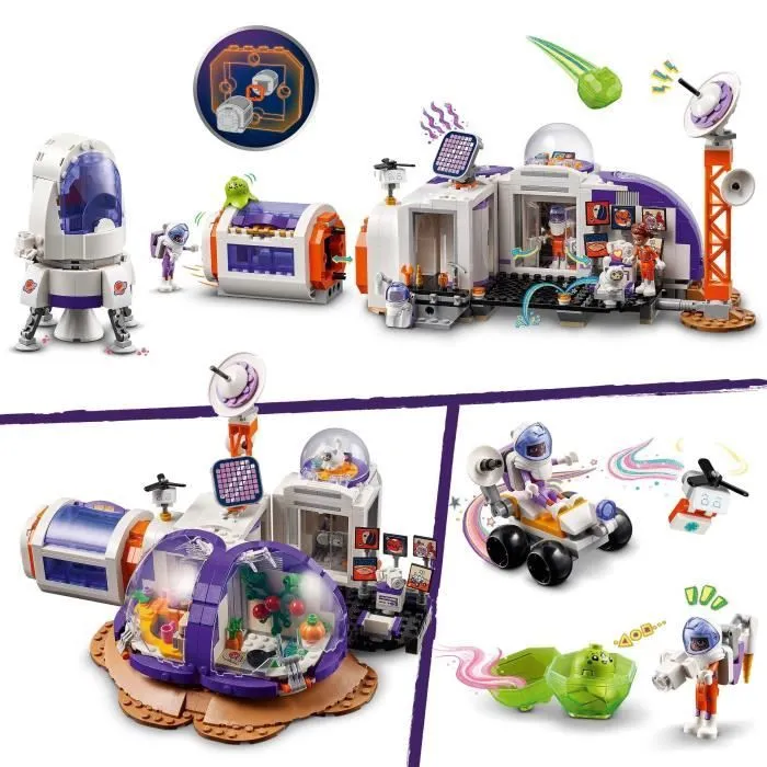 LEGO® 42605 Friends La Station Spatiale Martienne et la Fusée, Jouet sur l'Espace avec Navette et 4 Figurines d'Astronautes-2