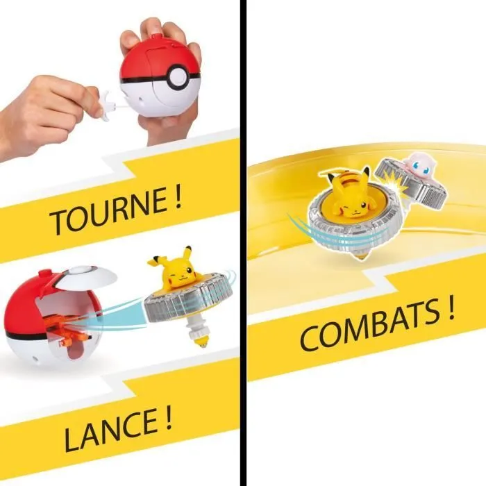 Arène Pokémon et 2 Toupies - BANDAI - JW4403 - Pikachu vs Mewtwo-1