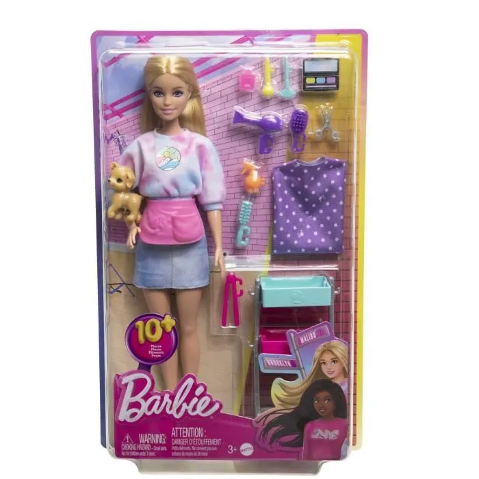Barbie - Coffret Barbie Malibu Styliste - Poupée Mannequin - 3 ans et + - BARBIE - HNK95 - POUPEE MANNEQUIN BARBIE-4