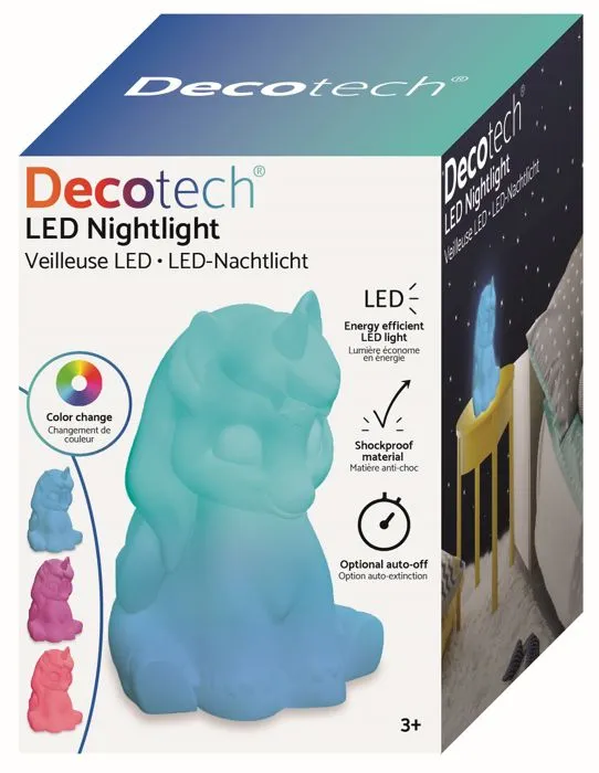 Licorne Veilleuse en 3D env 20 cm avec diffusion lumière en couleurs-2