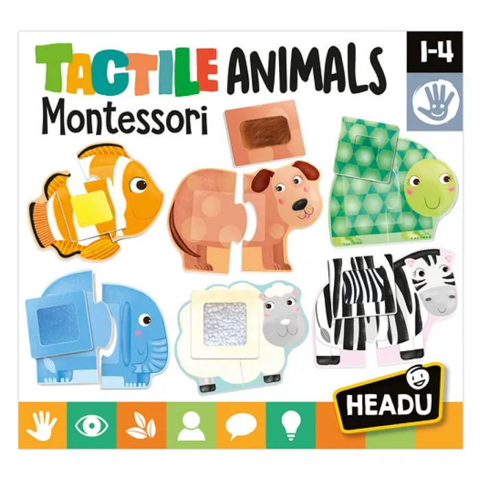 HEADU PUZZLE TATTILE CON ANIMALI-TACTILE ANILMALS MONTESSORI GIOCHI BAMBINI-3