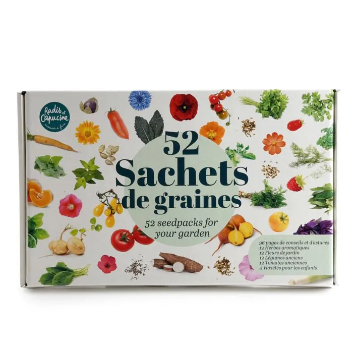 Radis et Capucine - Coffret 52 sachets de graines à semer-0