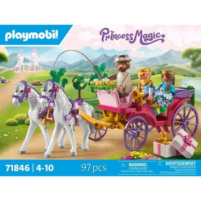 PLAYMOBIL 71846 Calèche avec couple princier et cocher-4