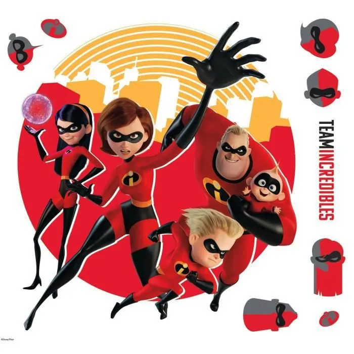 Sticker géant repositionnable Les Indestructibles 2 DISNEY - 3,3 cm, 2,54 cm by 37,85 cm, 40,89 cm-0