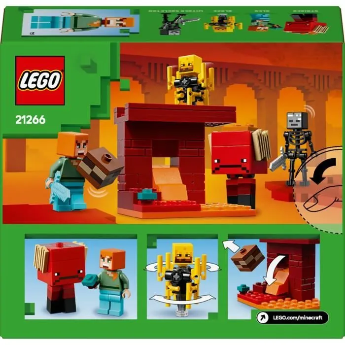 LEGO Minecraft 21266 La bataille de la lave du Nether - Jouet pour fans de jeux vidéo-5