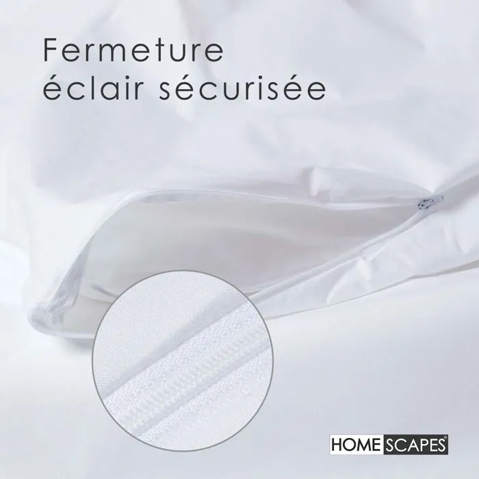 Protège Couette Imperméable - Blanc - 135 x 200 cm - Synthétique - Lavable - Tissu imperméable-4