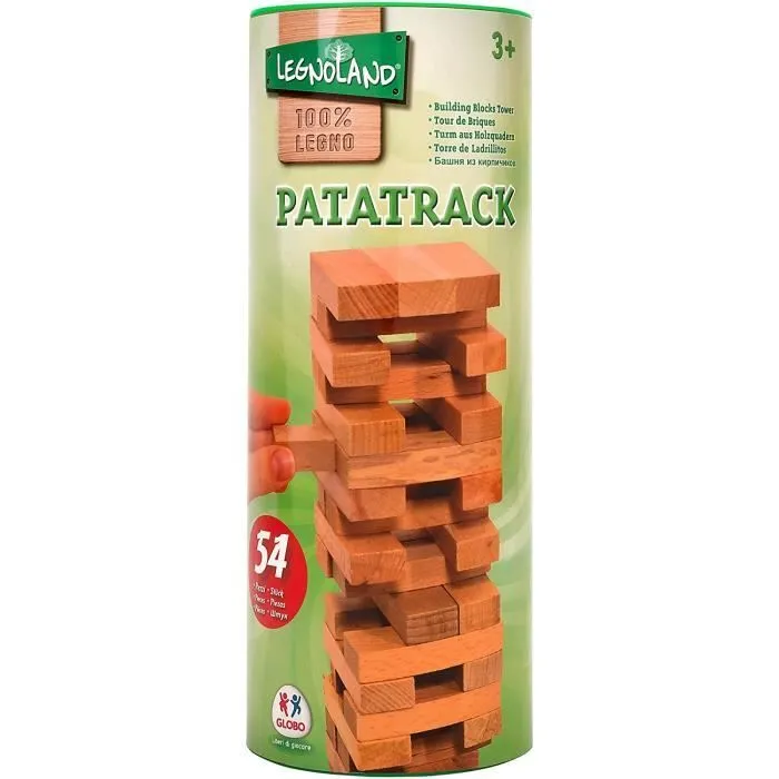 Legnoland 40312 Game Patatrack en bois en tube, 54 pièces-0