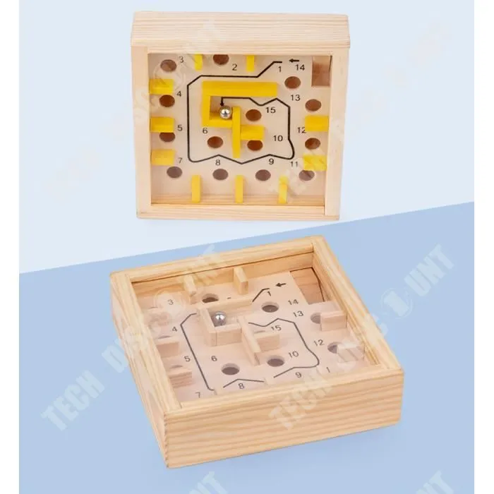 TD® Jeu de société jouet en bois jeu de balle intelligence piste balle main labyrinthe-1