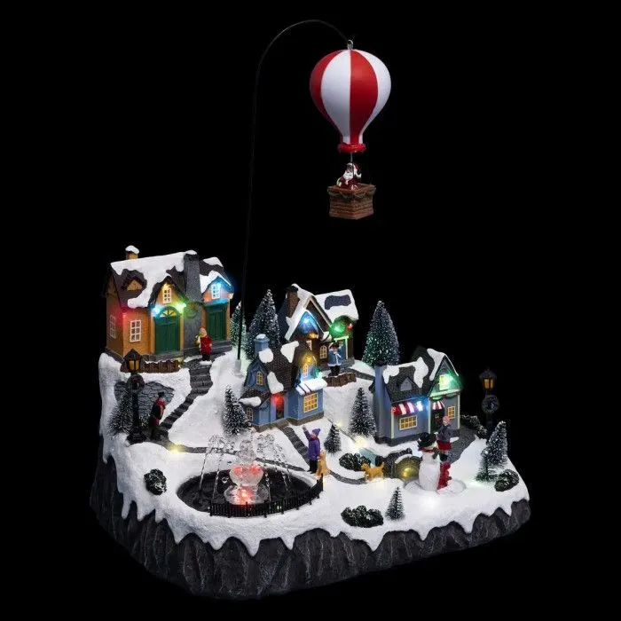 Village de Noël Montgolfière "Ville" 51cm Multicolore-1