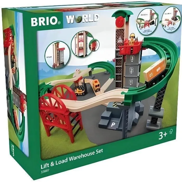 BRIO World Grand Circuit Plateforme Multimodale - Coffret 32 pièces - Circuit de train en bois - Ravensburger - Dès 3 ans - 33887-3