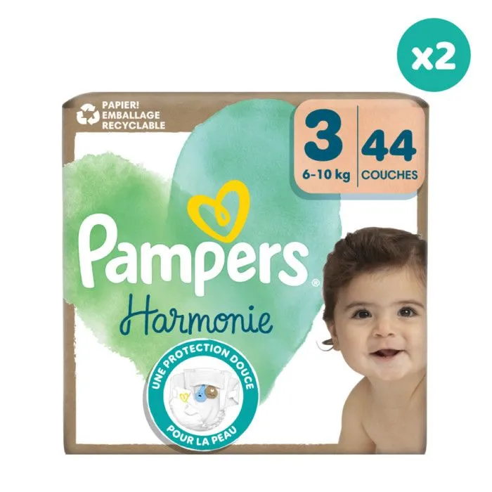 2x44 Couches Harmonie - Taille 3 - Pampers-0