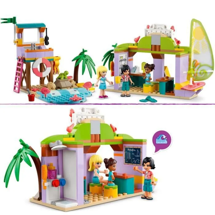 LEGO 41710 Friends Animation et Surf à la Plage, Jouet avec Bouée Licorne et Tortue, Figurine Secouriste, Garçons et Filles Dès 6 An-2