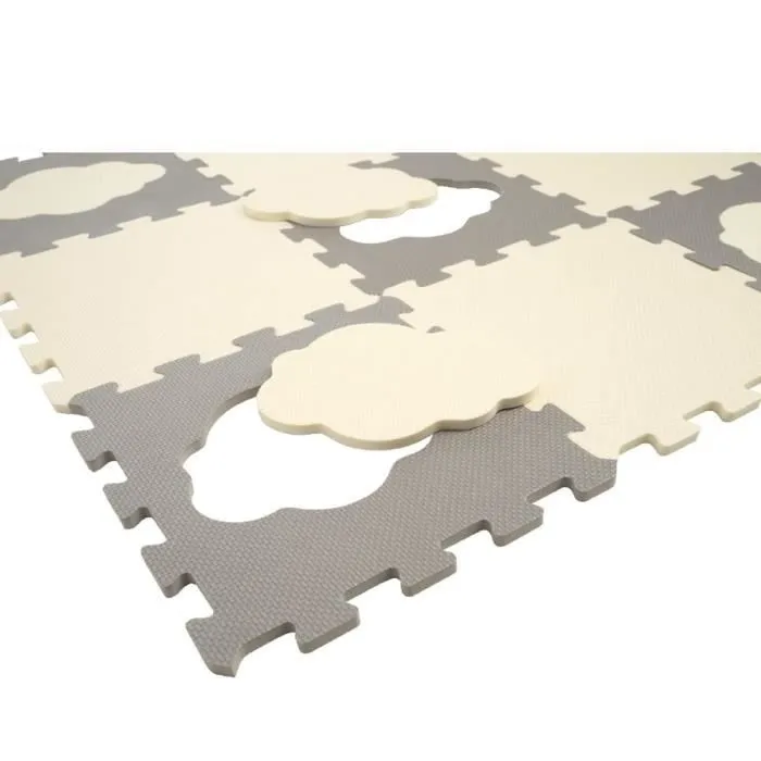 Tapis Puzzle en mousse Nuages - FORMULA BABY - 9 Dalles - Bébé - Beige, Marron - 32 x 9 x 32 cm - Mixte-1