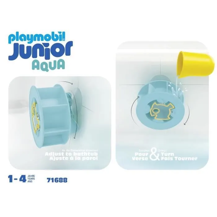 PLAYMOBIL Junior 71688 Roue aquatique avec bébé requin, Jouet pour le bain, Dès 12 mois-8