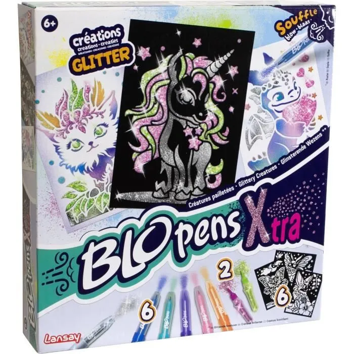 Blopens - LANSAY - Créatures pailletées - 6 pochoirs - Dès 6 ans-2