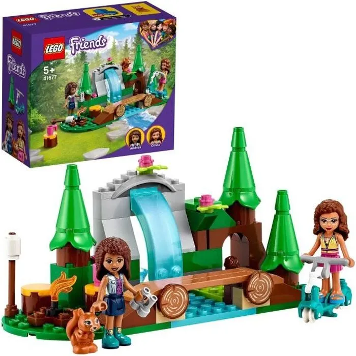 LEGO® 41677 Friends La cascade dans la forêt – Jeu de Construction avec Mini Poupées Andréa et Olivia + Écureuil Jouet Enfant 5 ans-0