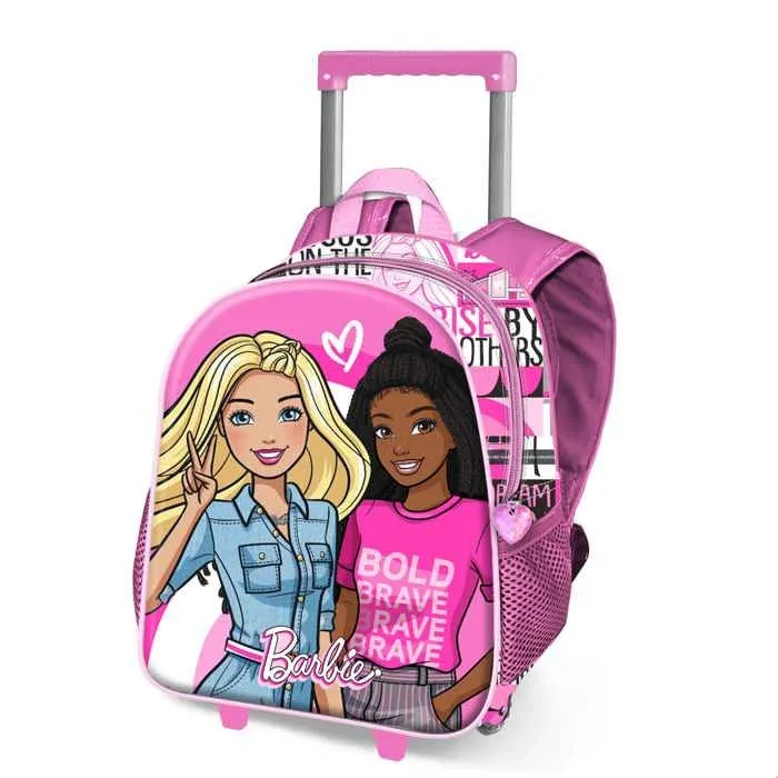 Sac à dos 3D à Roulettes Petit - Barbie Brave - Rose- Taille Unique-0