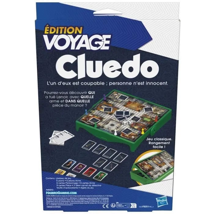 Cluedo Voyage, jeu de société de voyage pour 3 à 6 joueurs, jeu de voyage, Dès 8 ans, Hasbro Gaming-4
