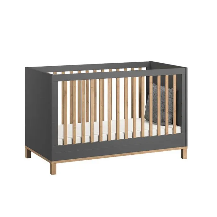 Meubles Vox - 4020052 - Lit évolutif 70X140 Altitude graphite/bois-0