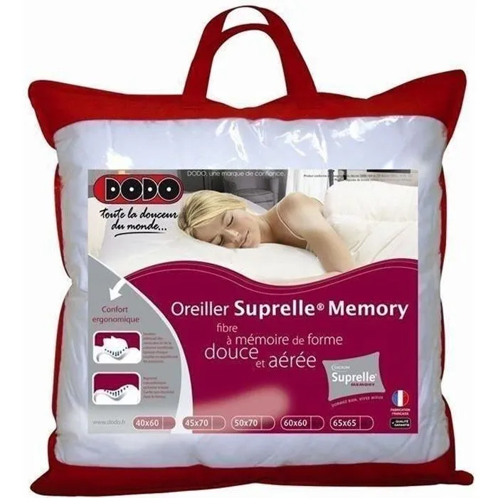 DODO Oreiller à mémoire de forme SUPRELLE MEMORY 65x65cm-0
