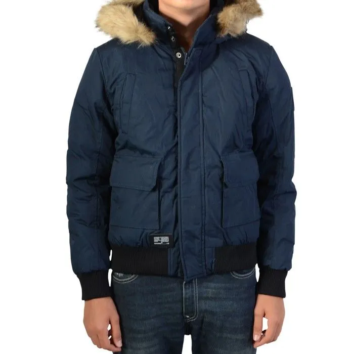 Blouson enfant Redskins Weave - Bleu - H16WEAVE - Coupe ajustée - Capuche amovible-0