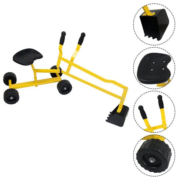 COSTWAY Tractopelle Enfant pour Bac à Sable, avec 4 roues, Rotation à 360°, pour Sable Terre Neige, 56 x 35 x 81 cm, 50 kg, 3 Ans+-0