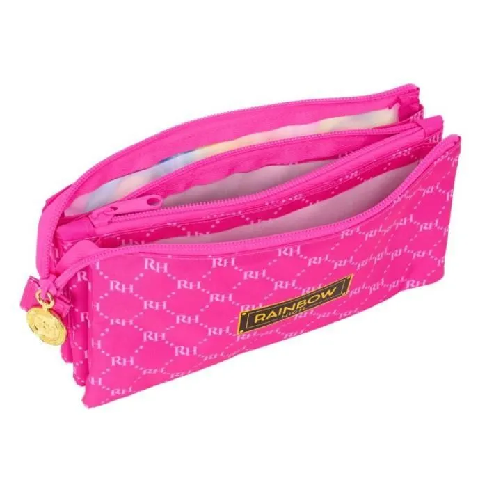 Trousse d'écolier - Rainbow High - Fuchsia - 22 x 12 x 3 cm - 3 Compartiments - Zippée-2