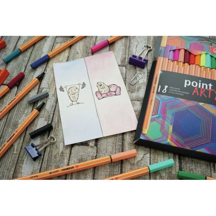 Stylo-feutre - STABILO - point 88 - 66 feutres - Pointe 0,4 mm - Couleur orange-3