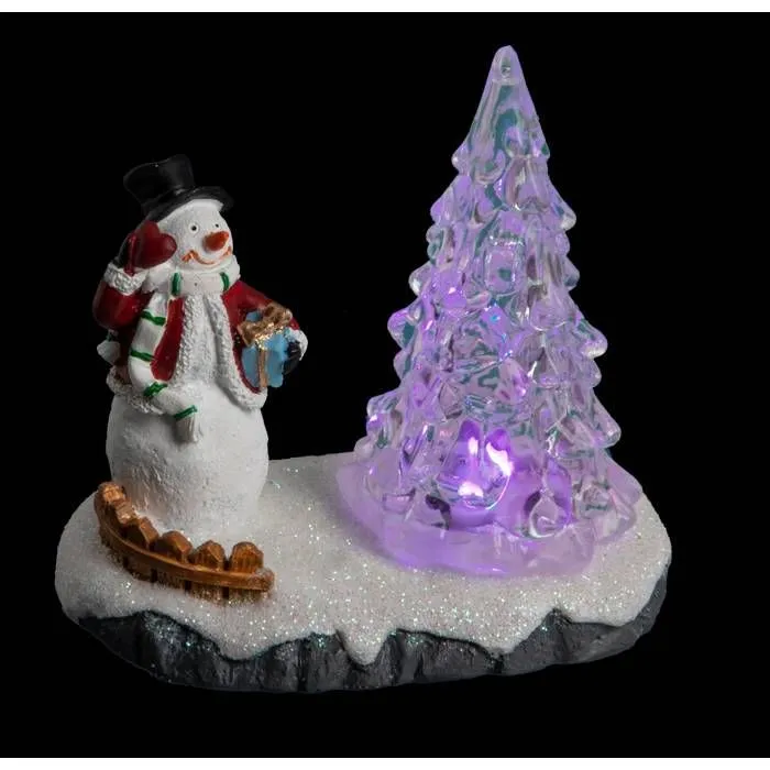 Accessoire pour Village de Noël - Feeric - Père Noël ou Bonhomme de Neige - LED - Multicolore - Piles incluses-4