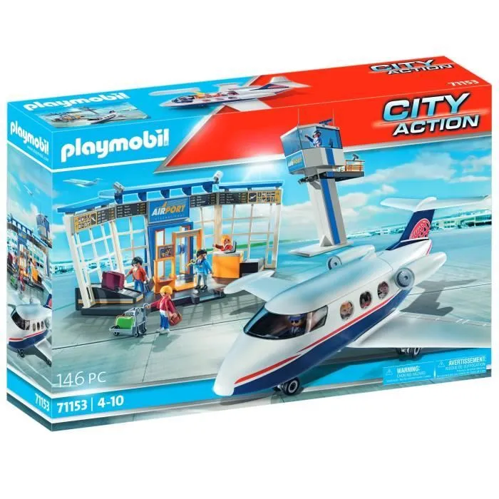 Aéroport et avion - PLAYMOBIL - 71153 - 146 pièces - Dès 4 ans - Multicolore-7