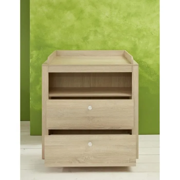 Chambre bébé Trio : Lit 70 x 140 cm + Commode à langer + Armoire OLIVIA - Chêne - TREND TEAM-3