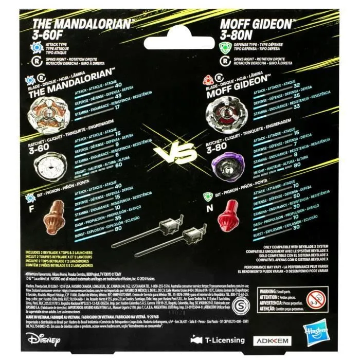 Beyblade X Multipack Toupie The Mandalorian 3-60F vs. Moff Gideon 3-80N, Star Wars, Dès 8 ans-3