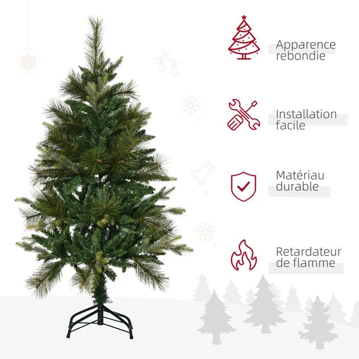 HOMCOM - Sapin de Noël - PVC - 61x61x120cm - Vert-4