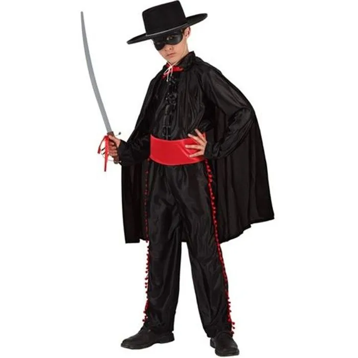 Déguisement Enfant Zorro - Atosa - Chemise Noire - 5 ans et plus-0