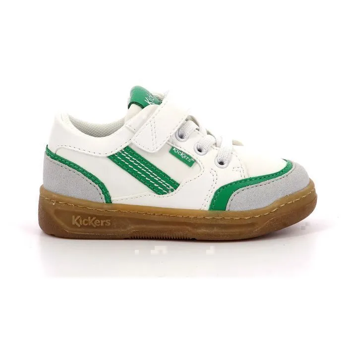 Baskets basses - KICKERS - Kouic - Vert/blanc - Synthetique - Confort optimal-0