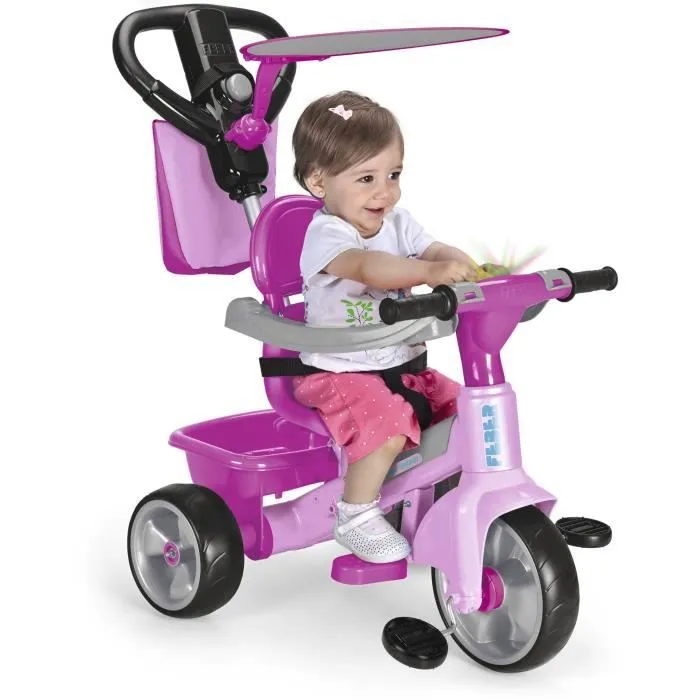 Tricycle évolutif FEBER Trike Baby Plus Music Rose - Pour enfants de 1 à 3 ans-0