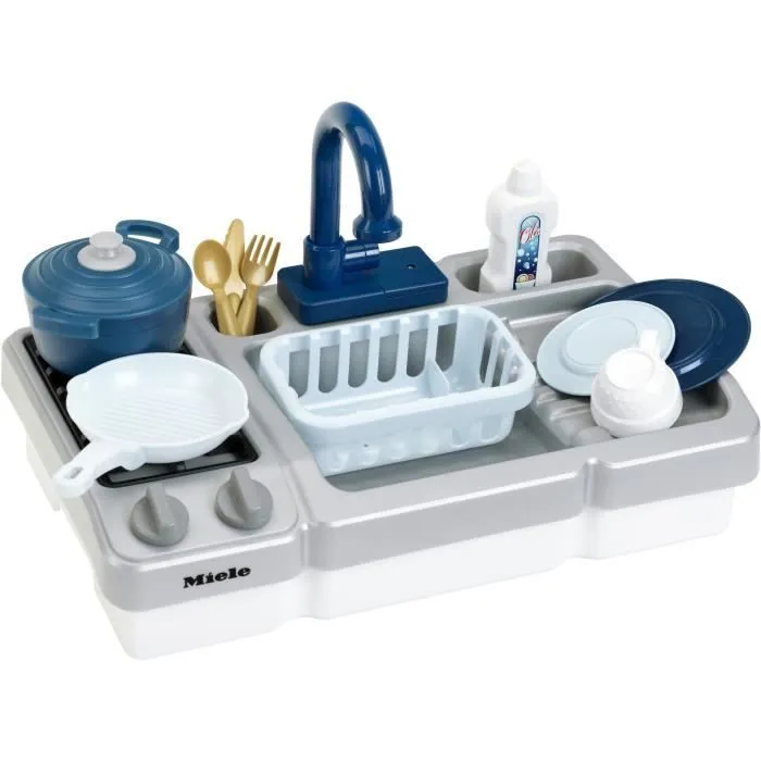 Jouet d'évier - KLEIN - Évier de cuisine Miele avec robinet fonctionnel et accessoires - Livré avec de nombreux accessoires.-4
