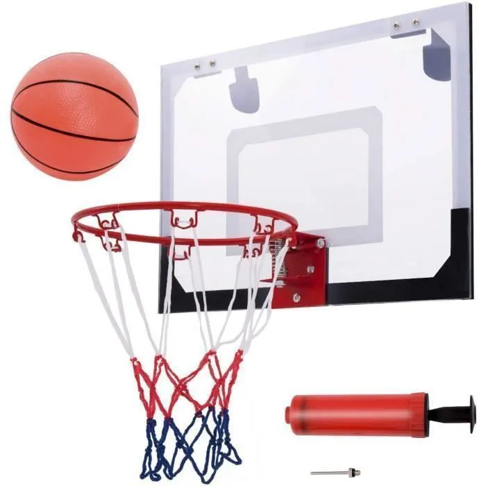 COSTWAY Mini Panier de Basket Mural 45 x 30 CM à Fixer en Suspension à l’Intérieur en PC pour Jouer de Loisir Chambre Bureau Blanc-0