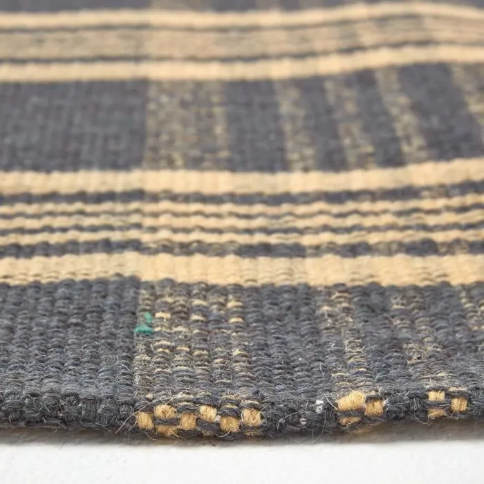 Tapis en laine à imprimé Tartan jaune et gris - Douglas - 70 x 120 cm-3