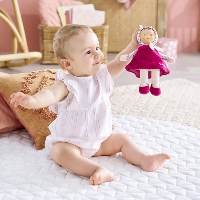 Doudou - COROLLE - Miss Rose Grenadine - 25 cm - senteur vanille - dès la naissance-7