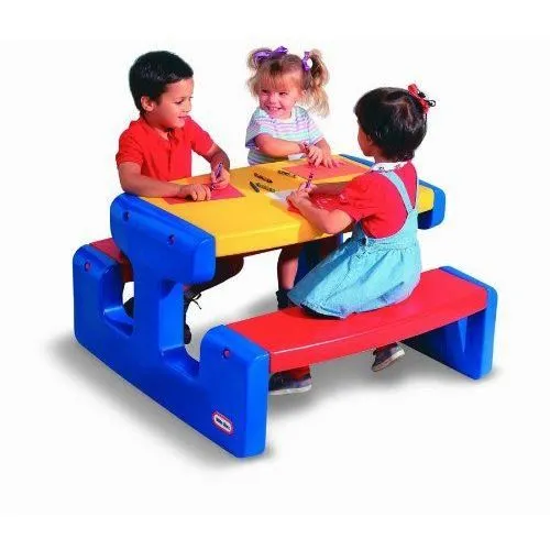 Table de pique-nique Little Tikes - Primaire - Jaune - Pour enfants de 3 ans et plus-0