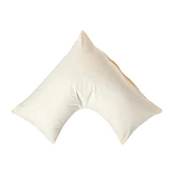 Taie d'oreiller spécial oreiller cervical en coton égyptien 200 fils Forme V crème-0