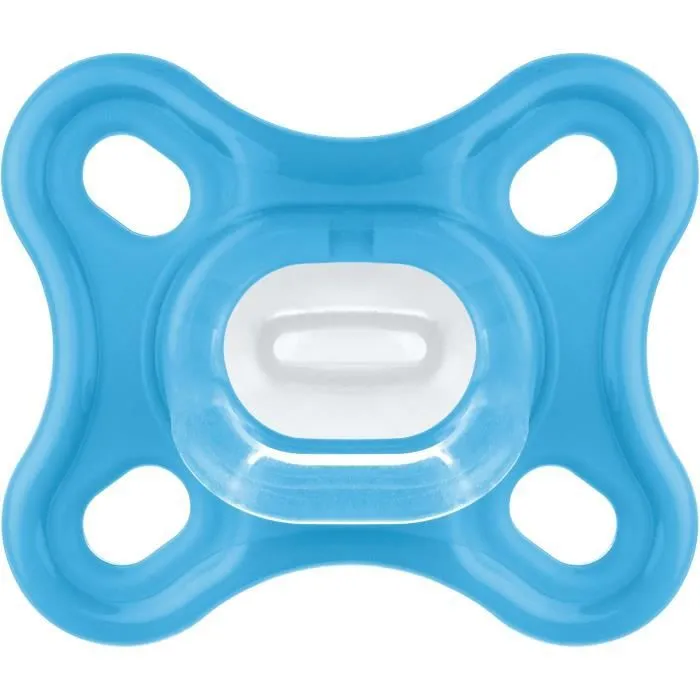 Sucette Physiologique MAM - Lot de 2 - Silicone Souple et Doux - Bleu/Vert-1