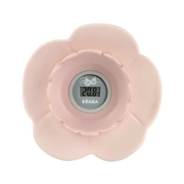 Thermomètre de bain Lotus - BÉABA - Old Pink - Multifonctions - Lecture facile - Forme ludique-0