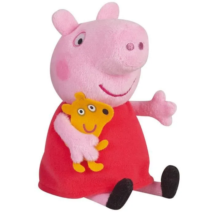 Peluche Peppa Pig 17cm - JEMINI - Rose/Rouge - Polyester - Lavable En Machine 30°-0