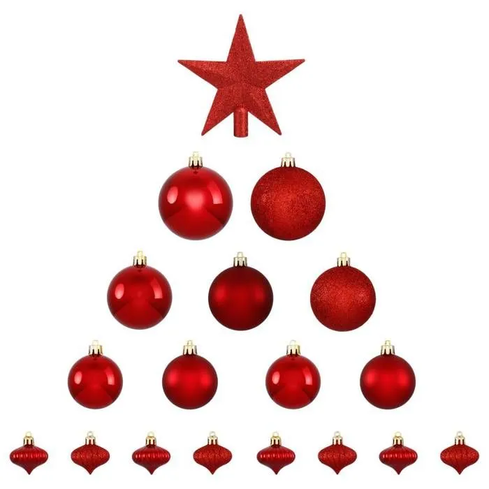 Kit de sapin "Colorama de Noël" 18 pièces rouge Feeric lights & christmas-1