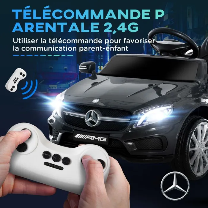 Voiture électrique enfants - HOMCOM - sous licence Mercedes Benz GLA AMG -  3 ans - télécommande -  MP3 USB, lumières, sons - noir-5